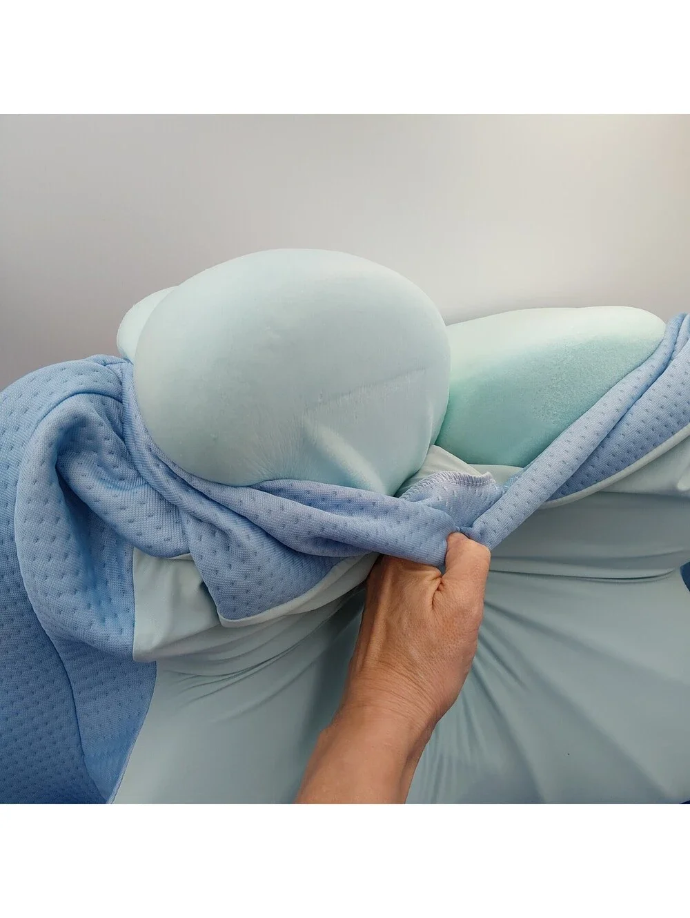 Derila Ergo Cervical Pillow Memory Foam 21.25x14.17x4.72in Light Blue